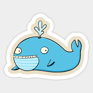 blue smiling whale Sticker